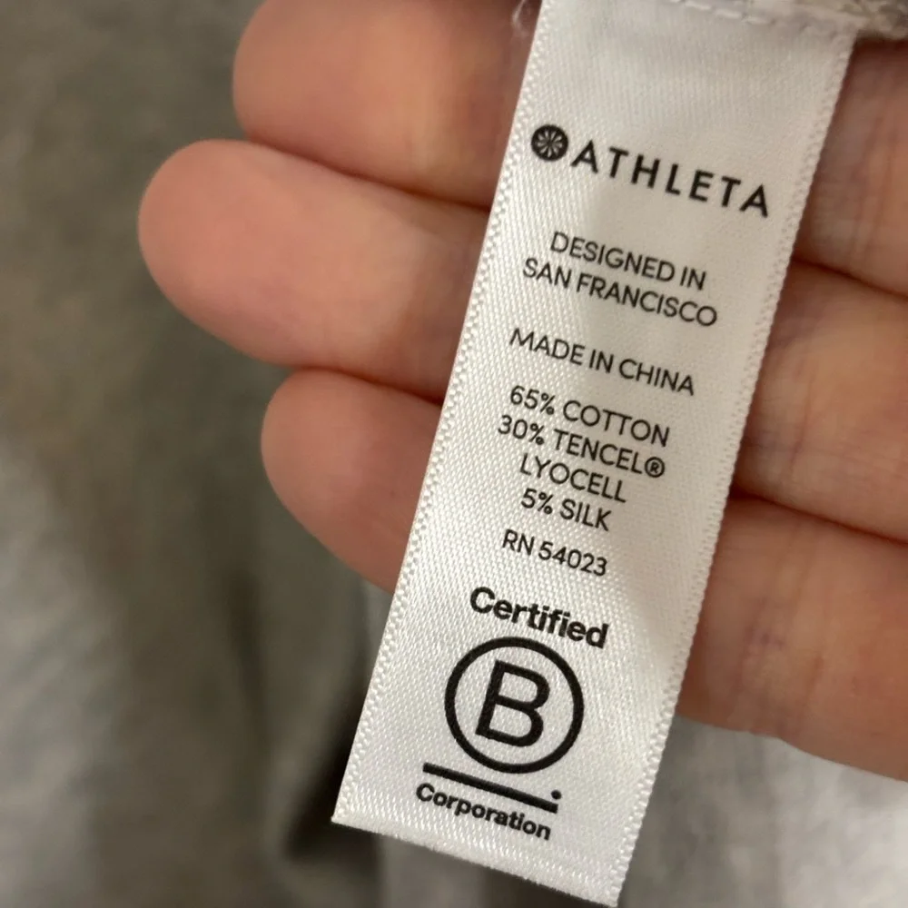Athleta Light Gray Knit Silk Blend Hooded Longline Cardigan